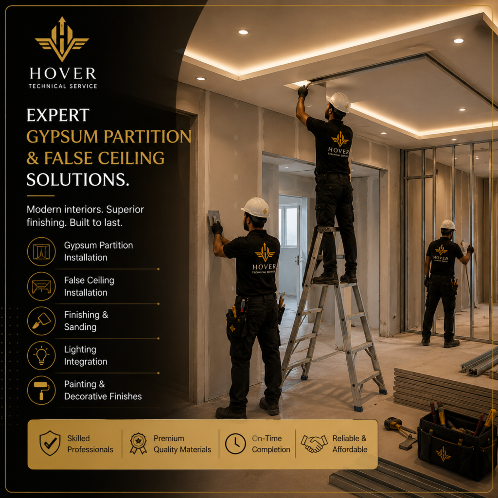 Gypsum Partition & False Ceiling Services in Dubai
