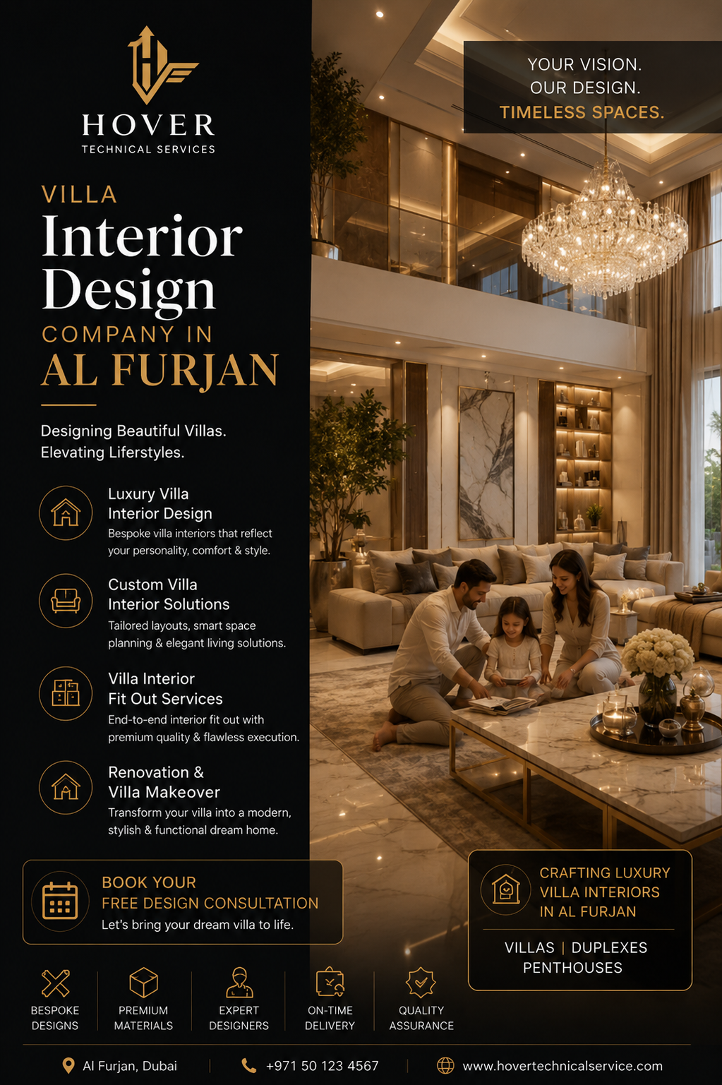 Luxury Villa Interior Design Company in Al Furjan, Dubai creating bespoke villa interiors with premium materials and modern luxury living spaces.